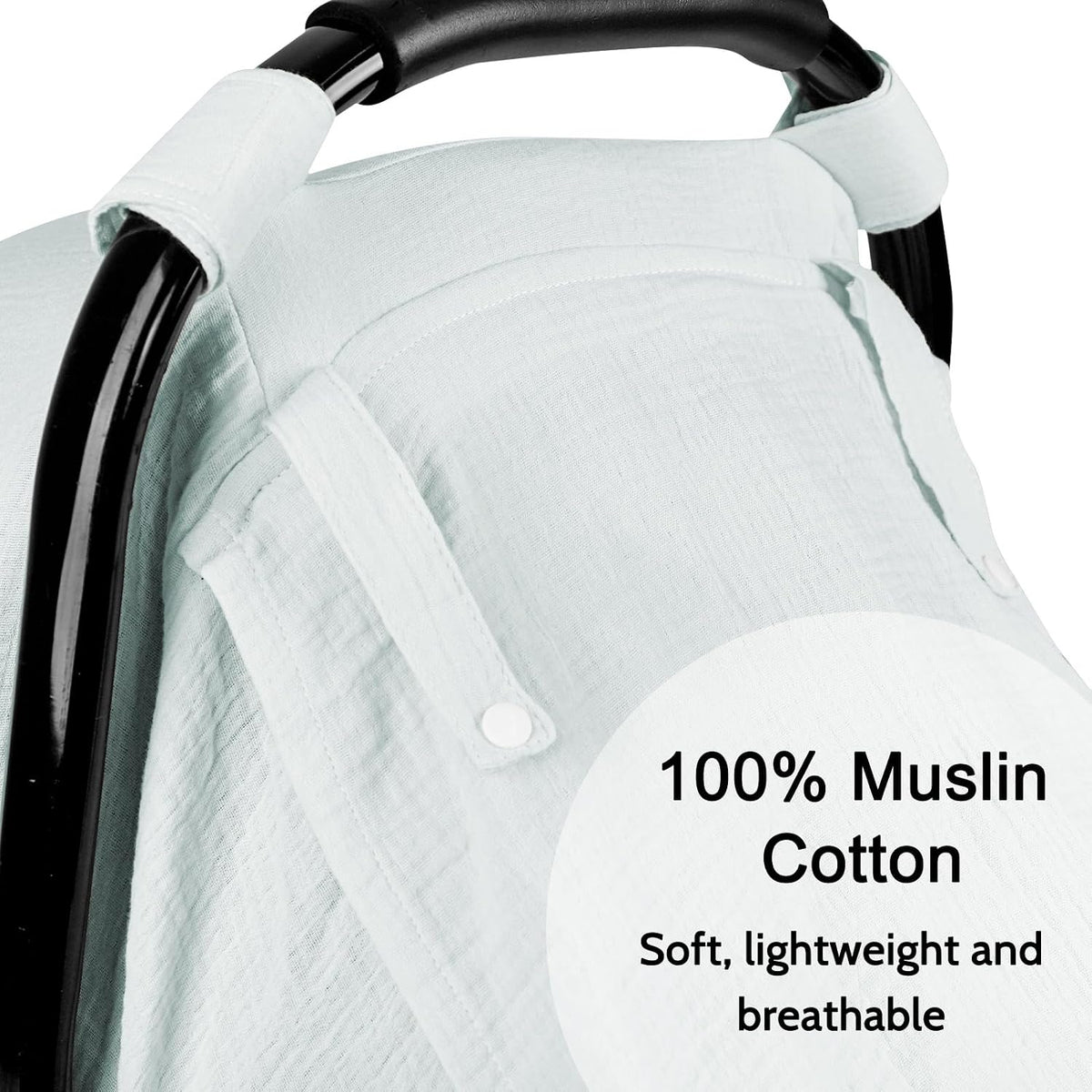 Muslin Car Seat Cover Baby, Summer Car Seat Covers for Babies, Infants, and Newborns, Ultra Soft Breathable Universal Fit Stroller Carseat Canopy Covers for Boys Girls (Heart)