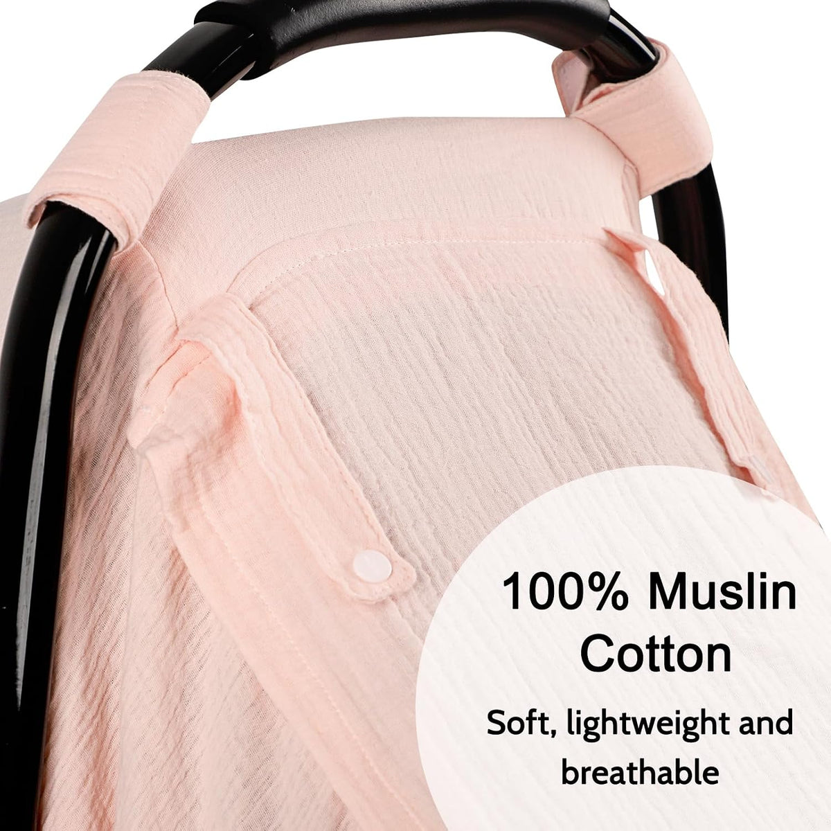 Muslin Car Seat Cover Baby, Summer Car Seat Covers for Babies, Infants, and Newborns, Ultra Soft Breathable Universal Fit Stroller Carseat Canopy Covers for Boys Girls (Heart)