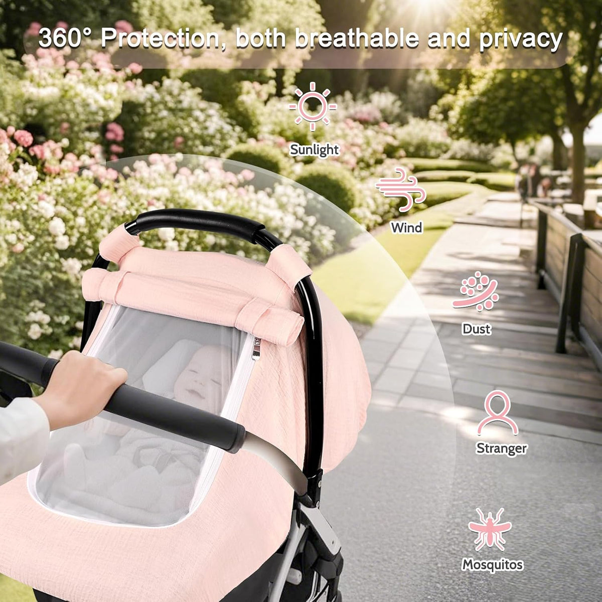 Muslin Car Seat Cover Baby, Summer Car Seat Covers for Babies, Infants, and Newborns, Ultra Soft Breathable Universal Fit Stroller Carseat Canopy Covers for Boys Girls (Heart)
