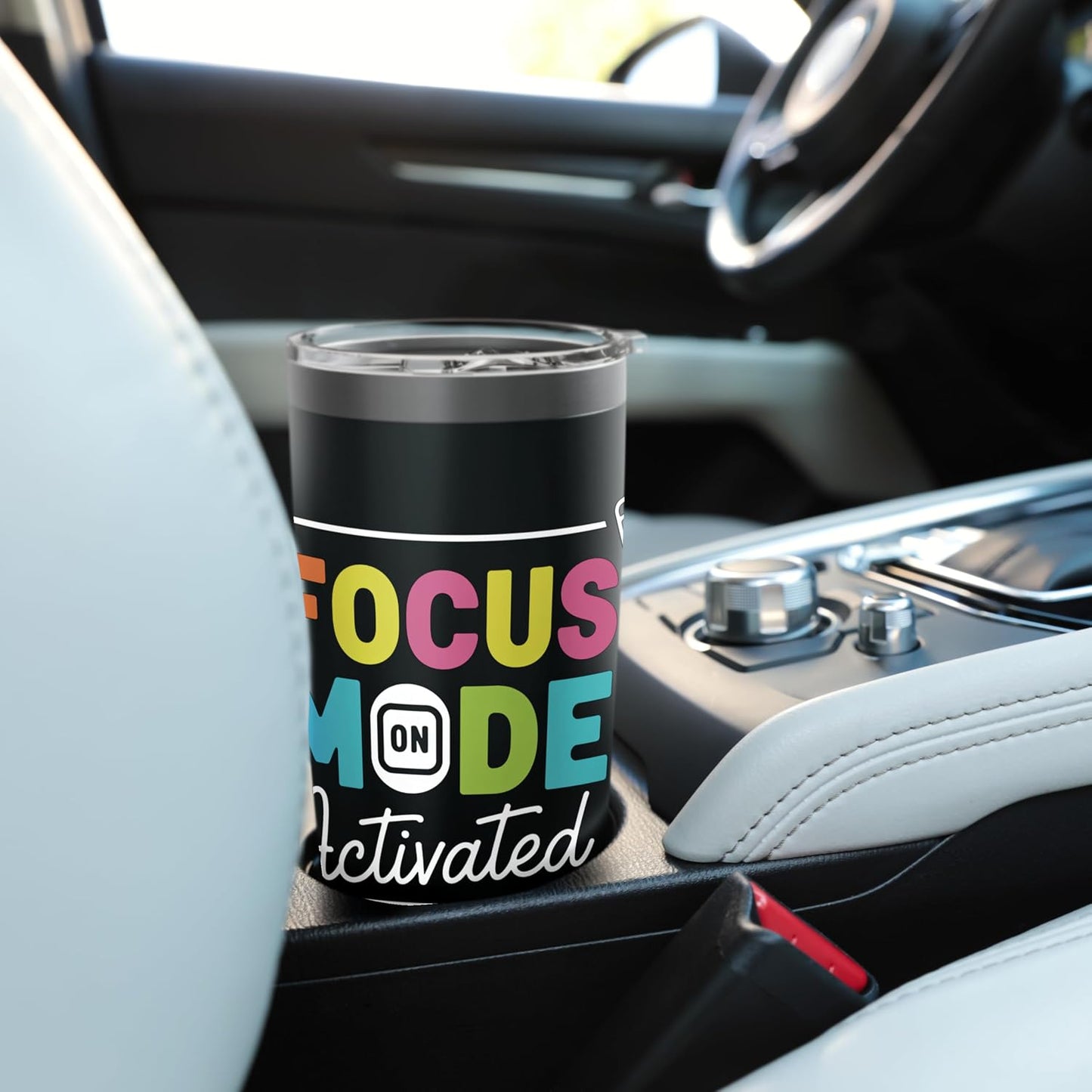Focus Mode Activated with Colorful Text Stainless Steel Insulated Tumbler
