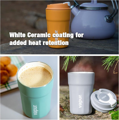 All Purpose Reusable Insulated Tumbler Cup with Flip Top Lid, Perfect for Morning Coffee and Ice Cold Drinks, Ideal for Travel and Fits in Most Cup Holders, 12 Ounce, Apricot, Pack of 1