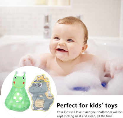 Nylon Bath Toy Mesh Bag Holder for Kids, Safe Hanging Storage Organizer, Dinosaur Pattern for Easy Access of Toys
