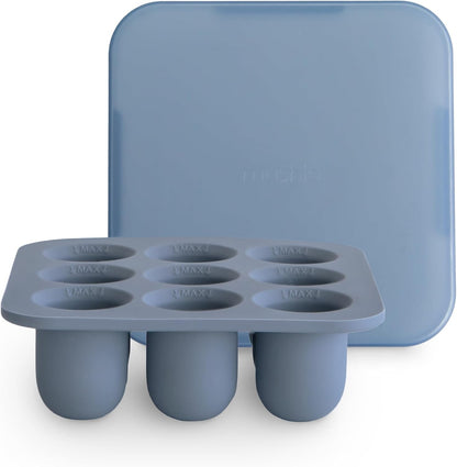 Fresh Food Feeder Freezer Tray with Lid for Frozen Baby Food | 9 Cups x 0.5 oz | BPA Free Storage Container (Tradewinds)