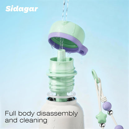 20 oz Stainless Steel Tumbler with Extendable Straw; Leak-Proof 24H Ice Cold Cute Flask for Women Campus & Travel; Beaded Charm, Silicone Boot, Ideal Gift, Lavender Mint White