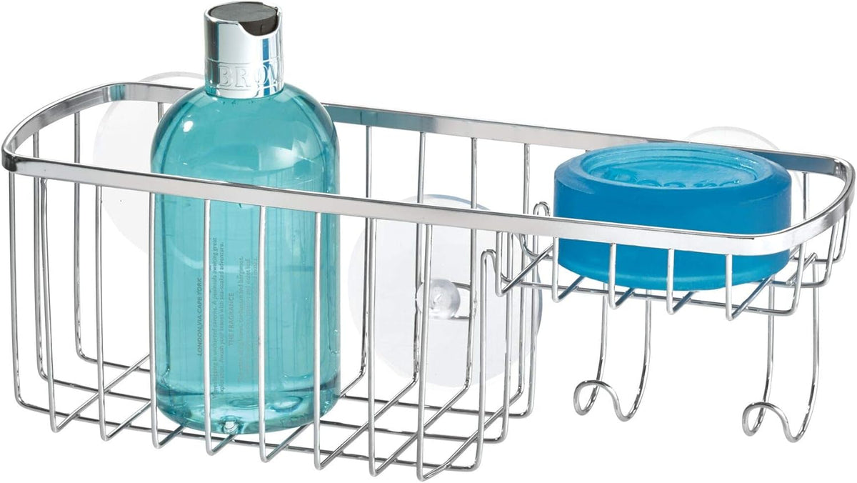 Gia Polished Stainless Steel Suction Combo Organizer Basket