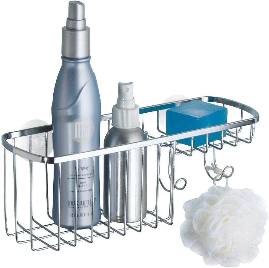 Gia Polished Stainless Steel Suction Combo Organizer Basket