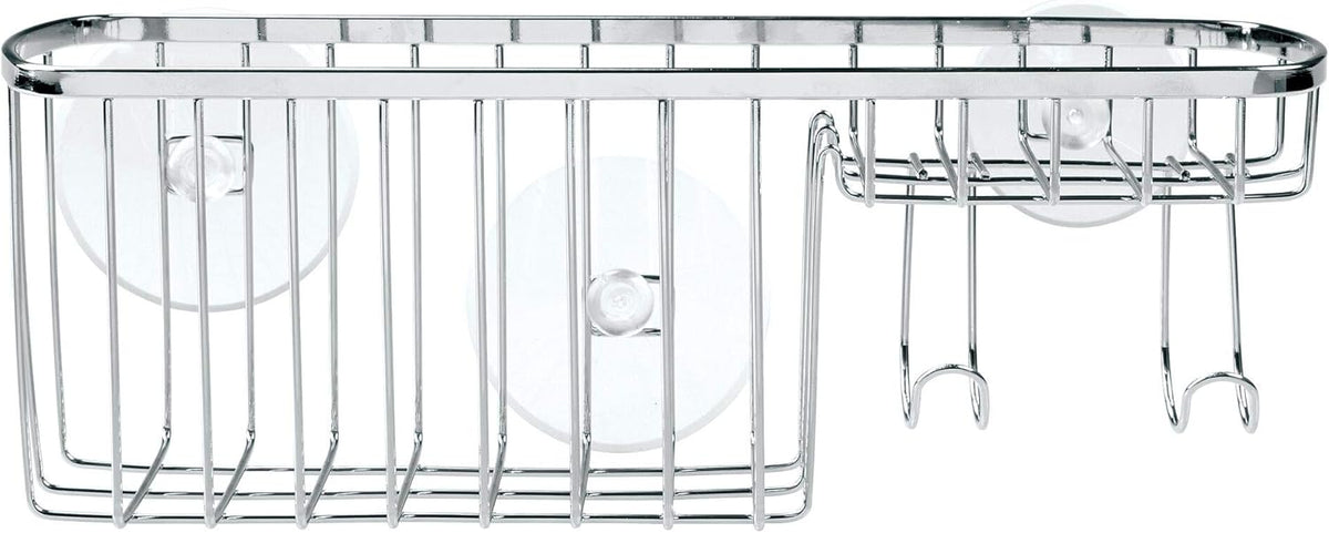Gia Polished Stainless Steel Suction Combo Organizer Basket