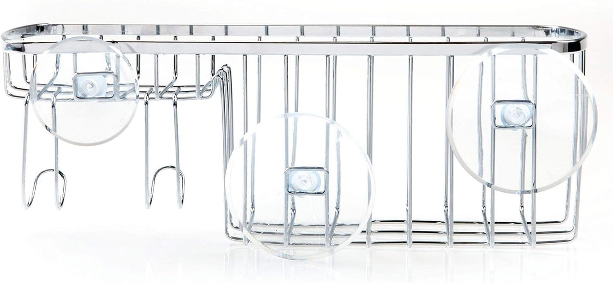 Gia Polished Stainless Steel Suction Combo Organizer Basket