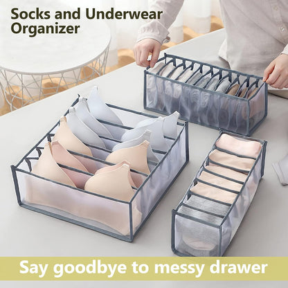 Wardrobe Clothes Organizer, Drawer Organizer for Clothing, Closet Organizers and Storage, Drawer Dividers for Clothes, Mesh Separation Box for Thin Jeans, Trousers, T-shirts, Skirts