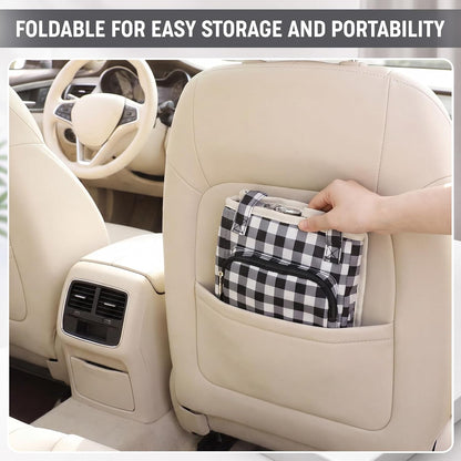 4 Compartments Drink Carrier Bag with Strap,Strawberry,Beige | Insulated Water Bottle Holder, Portable Tumbler Carrier Caddy, Car Commute to Work Coffee Drinking Takeout for Teacher