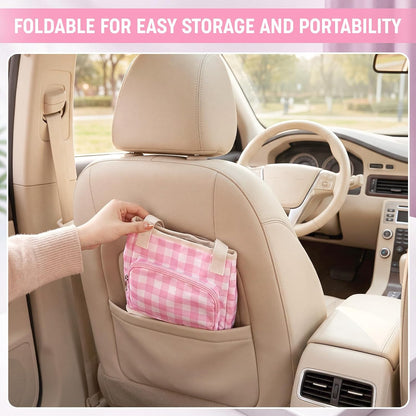 4 Compartments Drink Carrier Bag with Strap,Strawberry,Beige | Insulated Water Bottle Holder, Portable Tumbler Carrier Caddy, Car Commute to Work Coffee Drinking Takeout for Teacher
