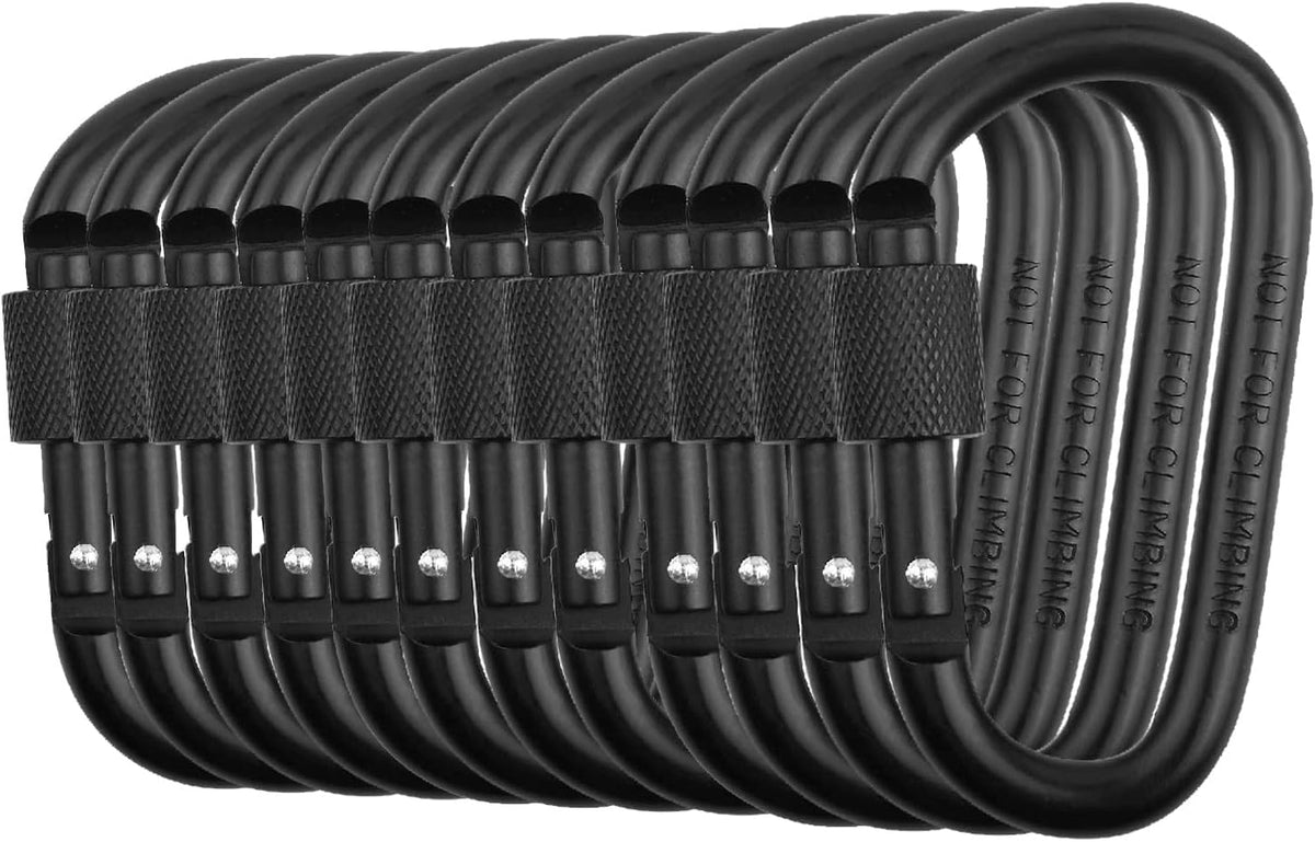 Locking Carabiner Clip, Vonpri 3 Inch D Ring Clips Spring Snap Key Chain Hook Screw Gate Aluminum Carabiners for Outdoor Travel Camping Fishing Hiking Backpack