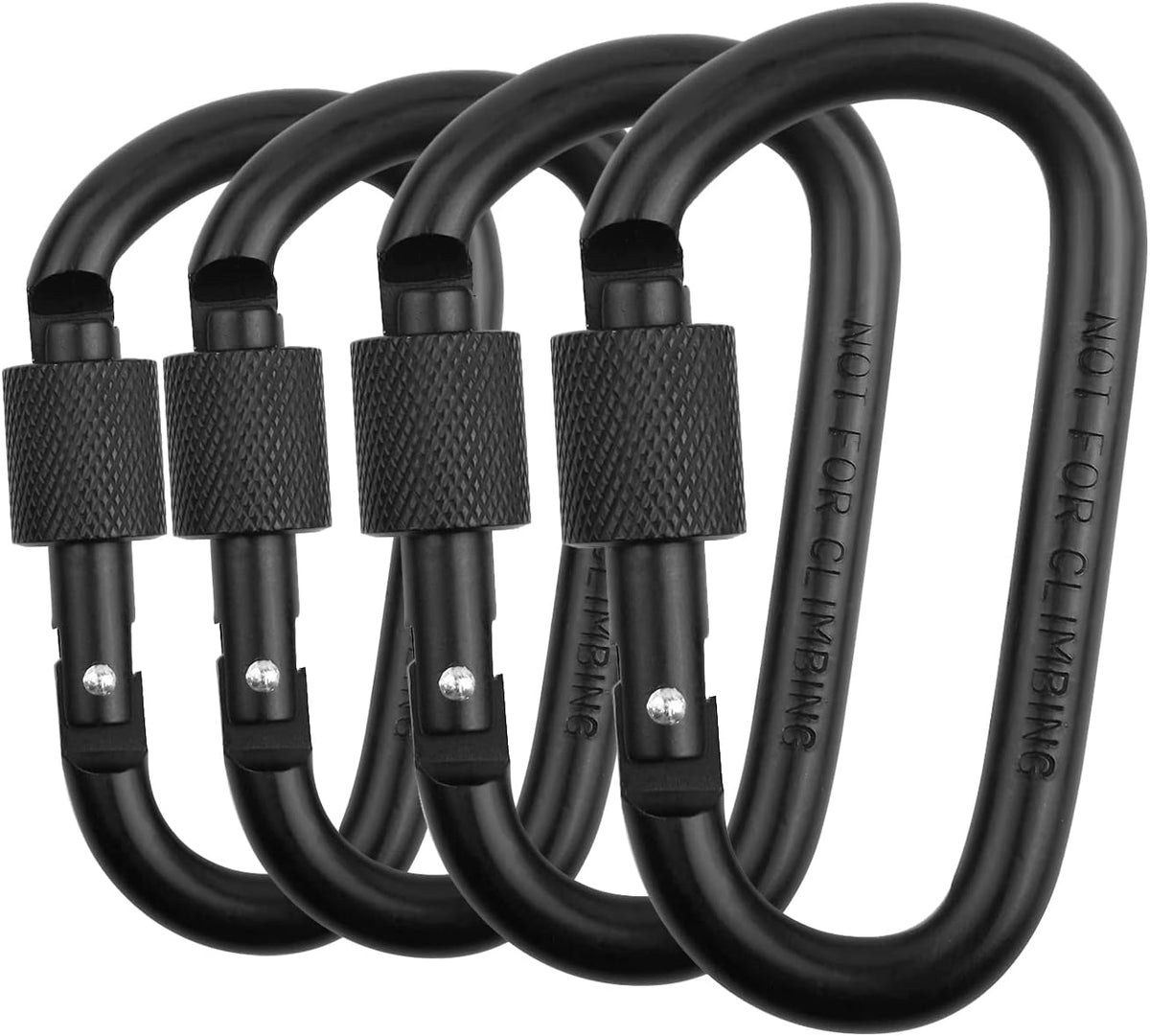 Locking Carabiner Clip, Vonpri 3 Inch D Ring Clips Spring Snap Key Chain Hook Screw Gate Aluminum Carabiners for Outdoor Travel Camping Fishing Hiking Backpack