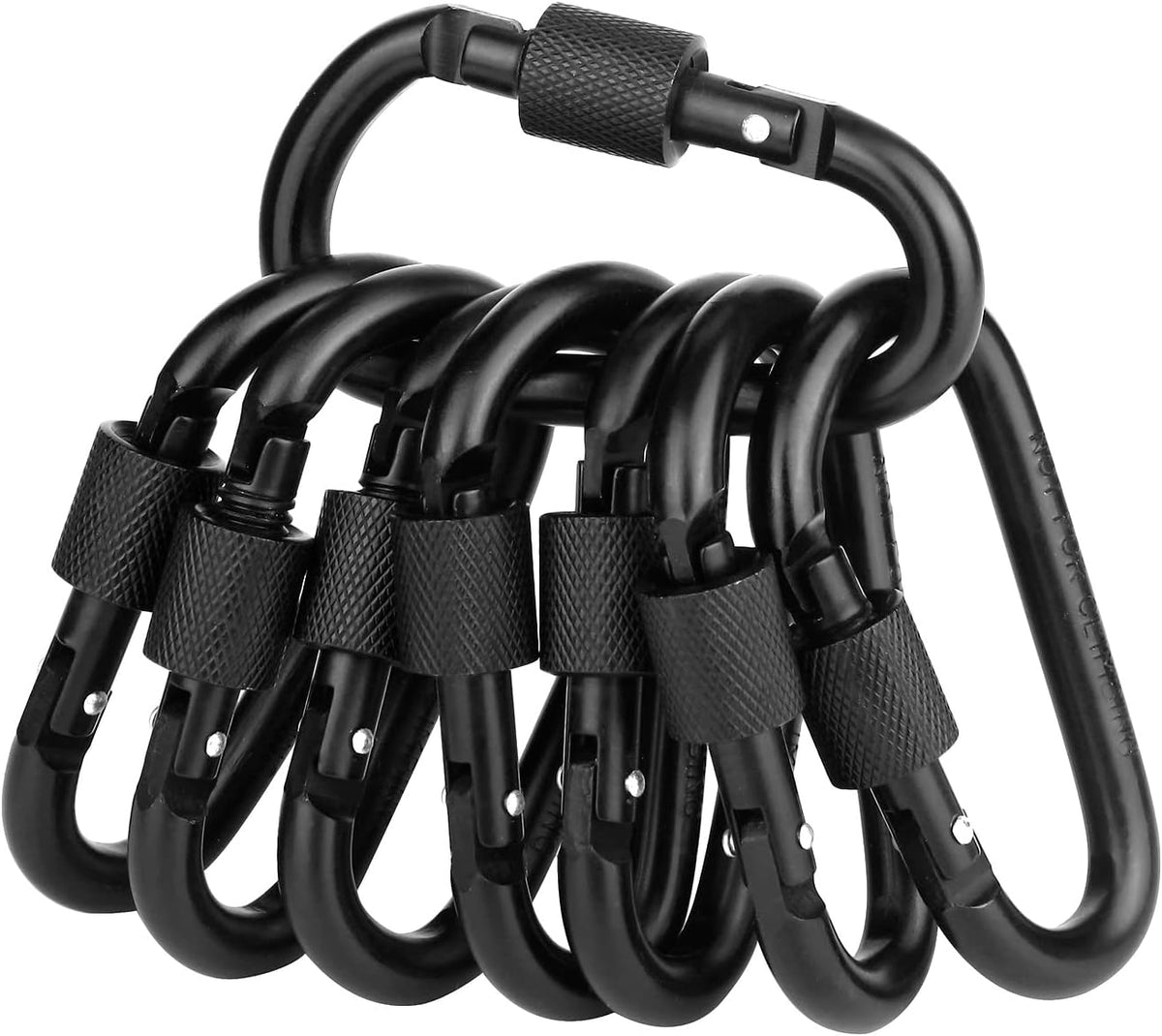 Locking Carabiner Clip, Vonpri 3 Inch D Ring Clips Spring Snap Key Chain Hook Screw Gate Aluminum Carabiners for Outdoor Travel Camping Fishing Hiking Backpack