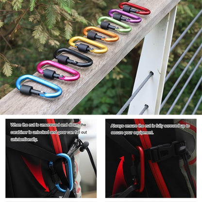 Locking Carabiner Clip, Vonpri 3 Inch D Ring Clips Spring Snap Key Chain Hook Screw Gate Aluminum Carabiners for Outdoor Travel Camping Fishing Hiking Backpack