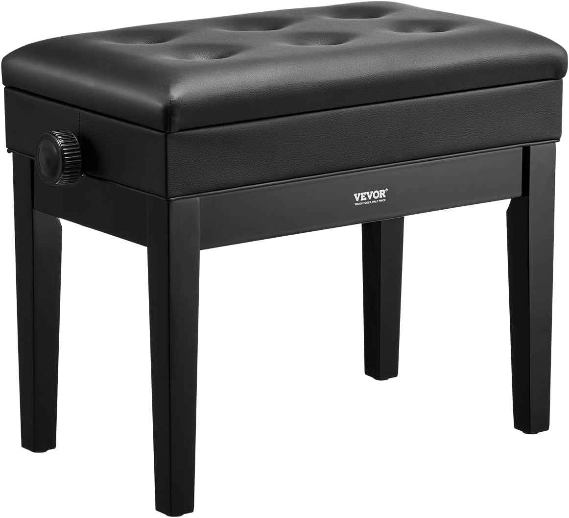 Piano Bench 22" x 13" x 19.3" Keyboard Chair 19.3"-22.8" Adjustable