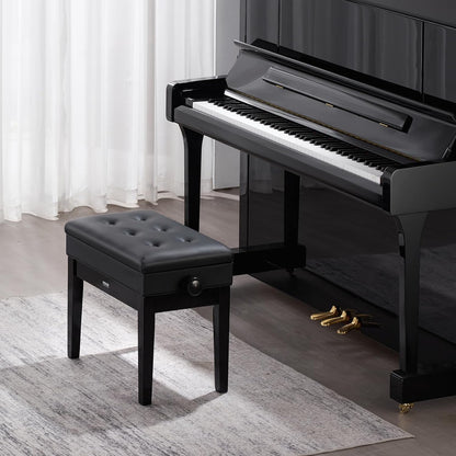 Piano Bench 22" x 13" x 19.3" Keyboard Chair 19.3"-22.8" Adjustable