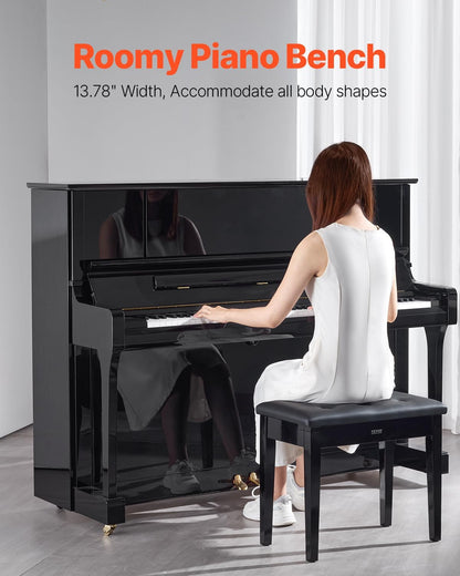 Piano Bench 22" x 13" x 19.3" Keyboard Chair 19.3"-22.8" Adjustable