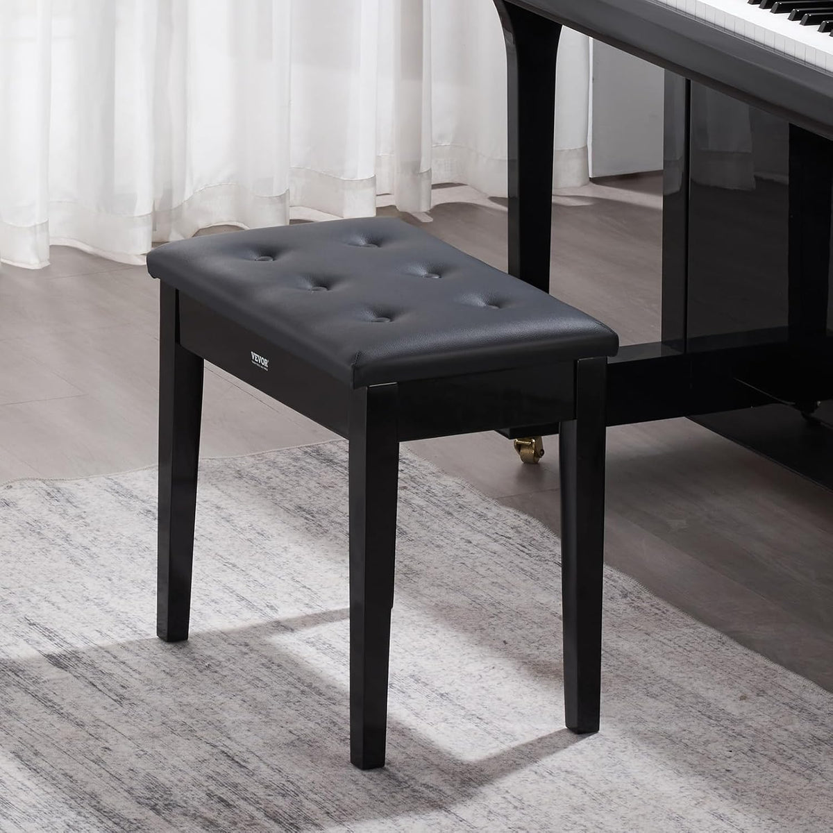 Piano Bench 22" x 13" x 19.3" Keyboard Chair 19.3"-22.8" Adjustable