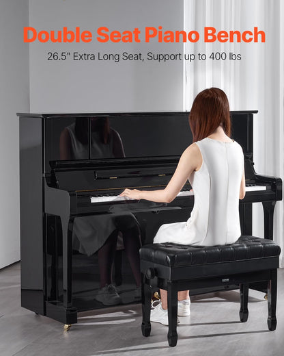 Piano Bench 22" x 13" x 19.3" Keyboard Chair 19.3"-22.8" Adjustable