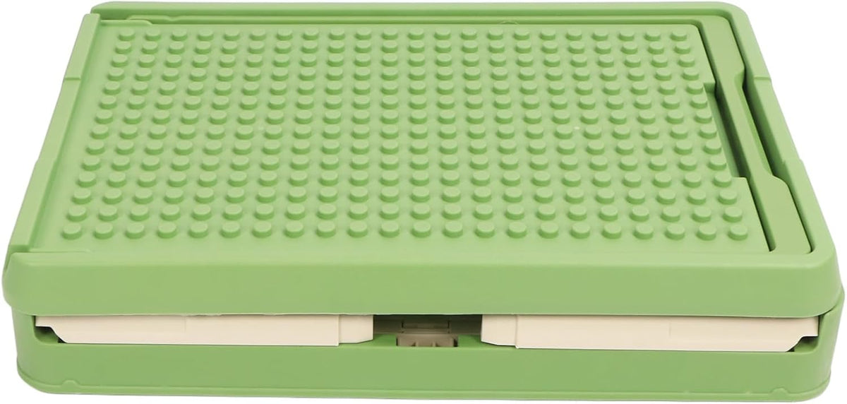 Rolling Toy Storage Bin Minimalist Style Toy Organizer with Lid and Wheels for Neat Storage (Green)