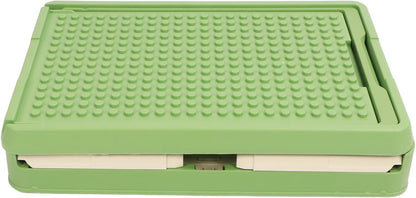 Rolling Toy Storage Bin Minimalist Style Toy Organizer with Lid and Wheels for Neat Storage (Green)