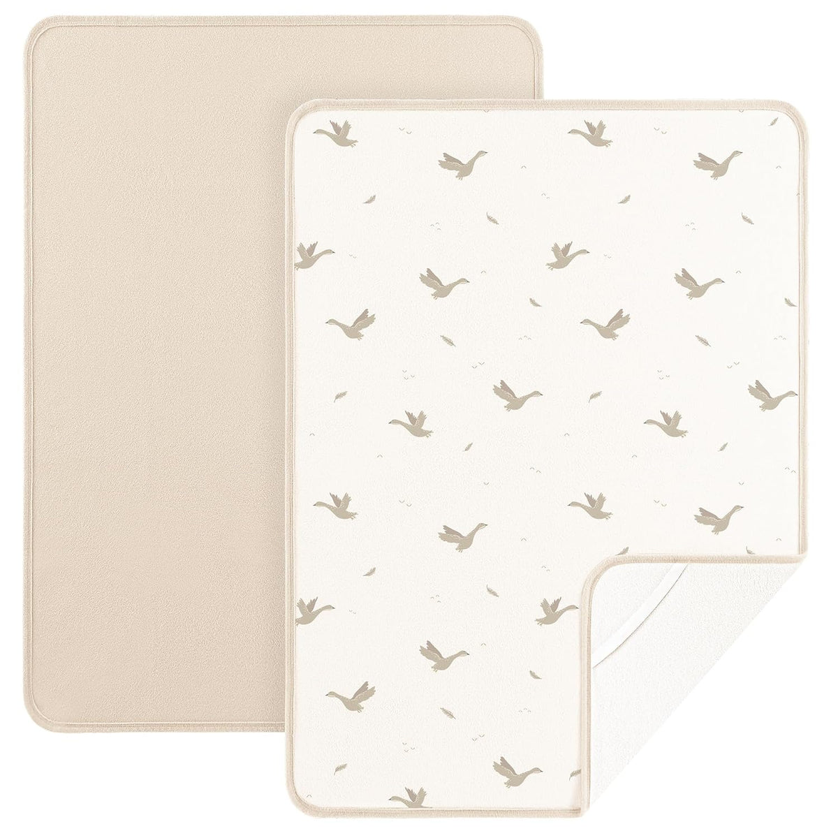 Baby Portable Foldable Changing Pad 2 Pack, Travel Changing Mat 35×29.5 inch Apricot Pink