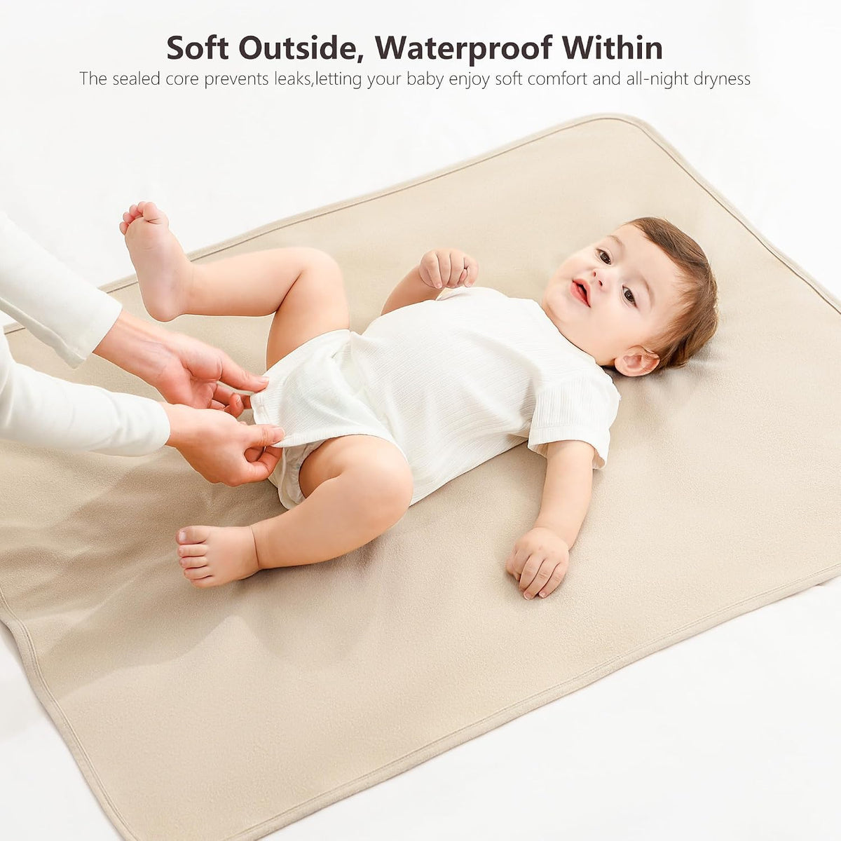 Baby Portable Foldable Changing Pad 2 Pack, Travel Changing Mat 35×29.5 inch Apricot Pink