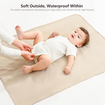 Baby Portable Foldable Changing Pad 2 Pack, Travel Changing Mat 35×29.5 inch Apricot Pink