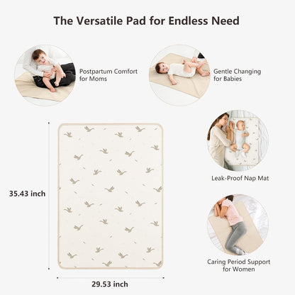 Baby Portable Foldable Changing Pad 2 Pack, Travel Changing Mat 35×29.5 inch Apricot Pink