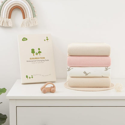 Baby Portable Foldable Changing Pad 2 Pack, Travel Changing Mat 35×29.5 inch Apricot Pink