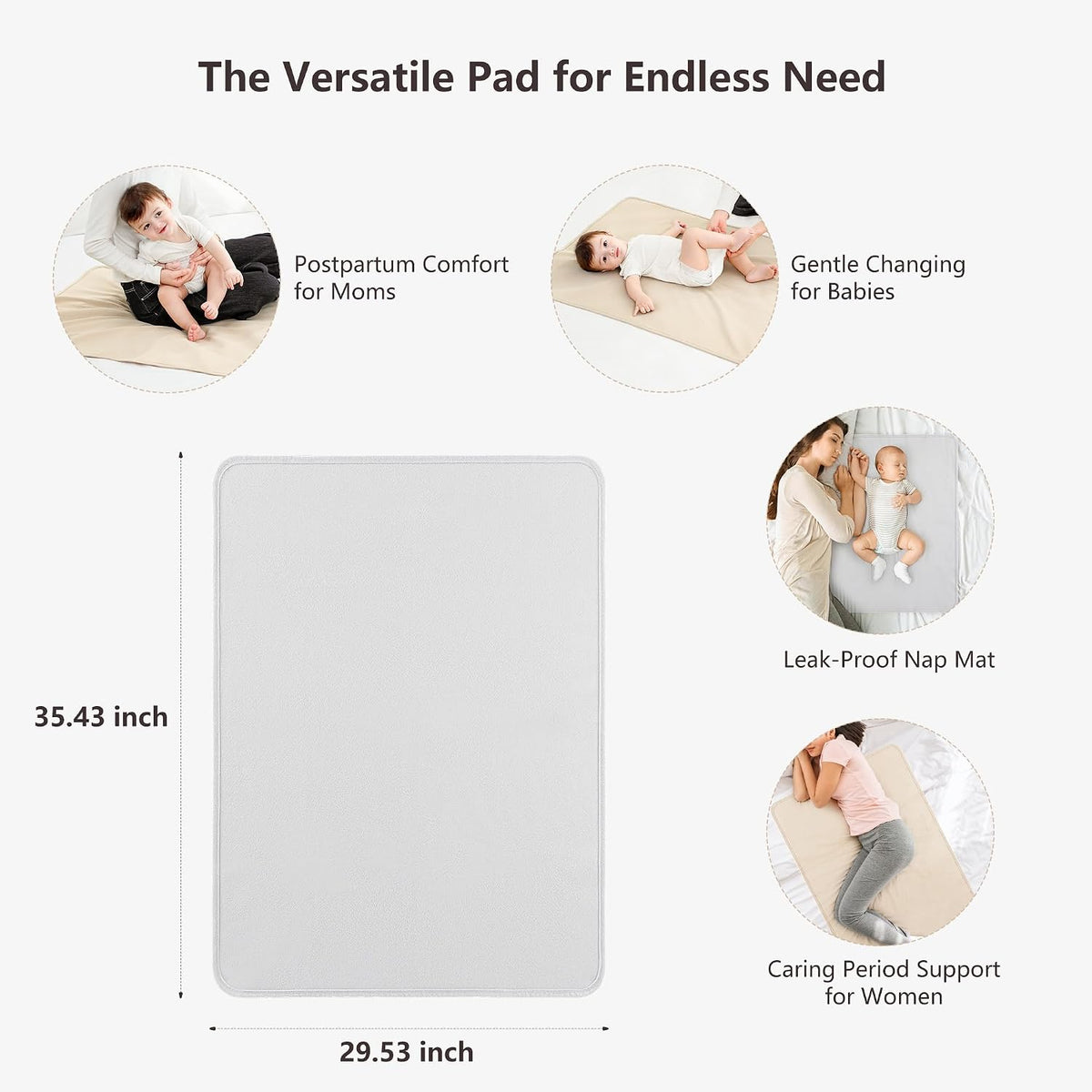 Baby Portable Foldable Changing Pad 2 Pack, Travel Changing Mat 35×29.5 inch Apricot Pink
