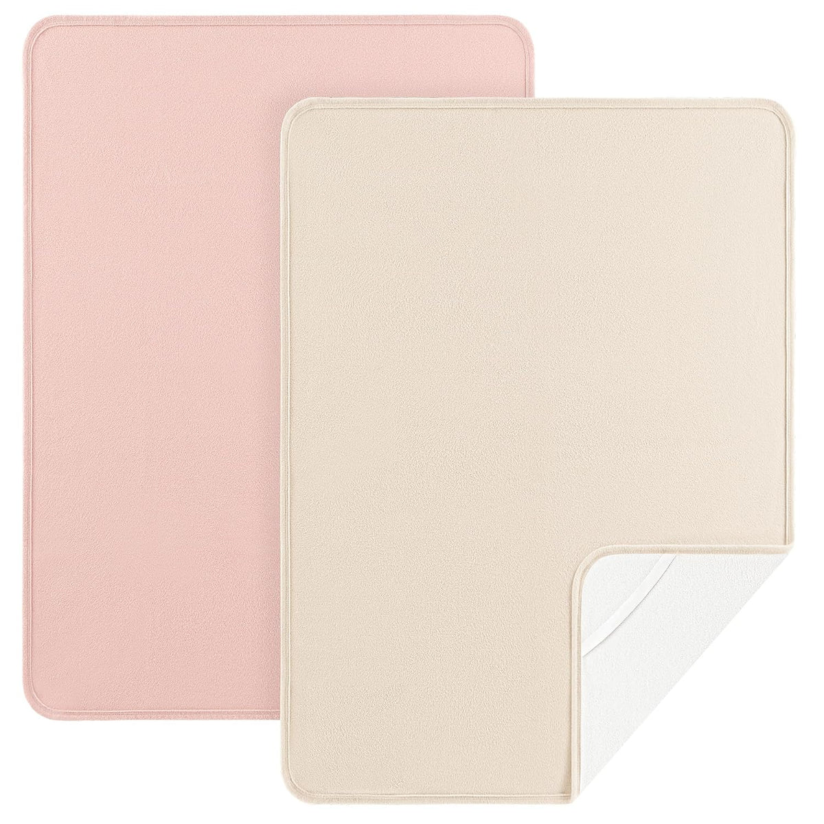 Baby Portable Foldable Changing Pad 2 Pack, Travel Changing Mat 35×29.5 inch Apricot Pink