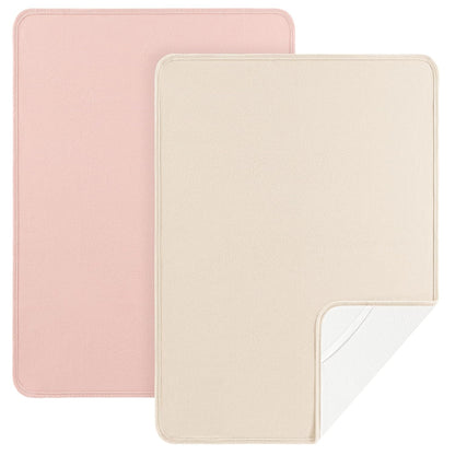 Baby Portable Foldable Changing Pad 2 Pack, Travel Changing Mat 35×29.5 inch Apricot Pink