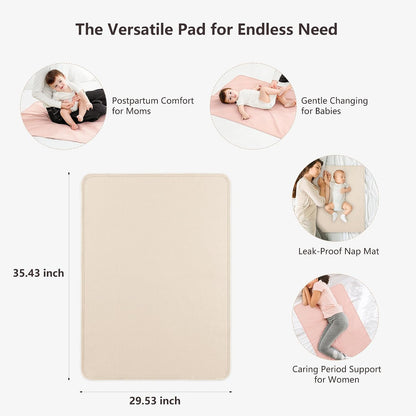 Baby Portable Foldable Changing Pad 2 Pack, Travel Changing Mat 35×29.5 inch Apricot Pink