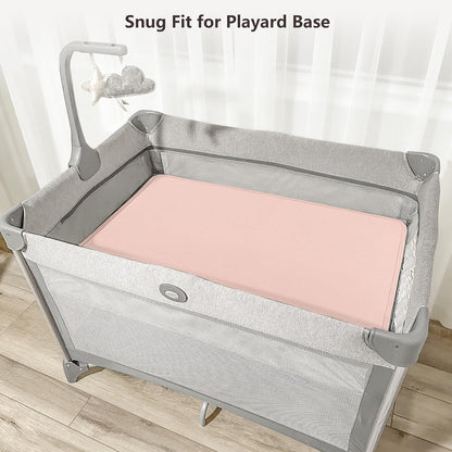 Baby Portable Foldable Changing Pad 2 Pack, Travel Changing Mat 35×29.5 inch Apricot Pink