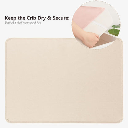 Baby Portable Foldable Changing Pad 2 Pack, Travel Changing Mat 35×29.5 inch Apricot Pink