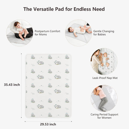 Baby Portable Foldable Changing Pad 2 Pack, Travel Changing Mat 35×29.5 inch Apricot Pink