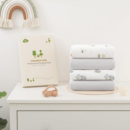Baby Portable Foldable Changing Pad 2 Pack, Travel Changing Mat 35×29.5 inch Apricot Pink