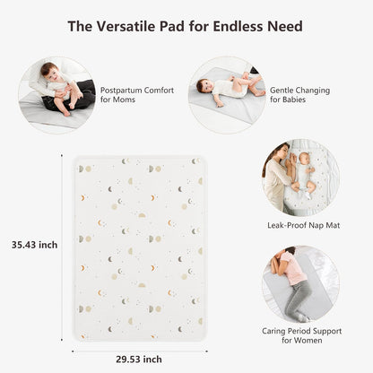 Baby Portable Foldable Changing Pad 2 Pack, Travel Changing Mat 35×29.5 inch Apricot Pink
