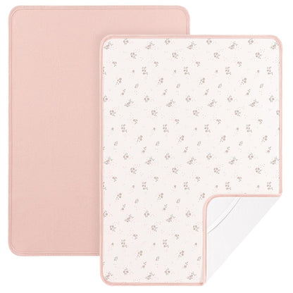 Baby Portable Foldable Changing Pad 2 Pack, Travel Changing Mat 35×29.5 inch Apricot Pink