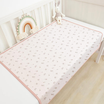 Baby Portable Foldable Changing Pad 2 Pack, Travel Changing Mat 35×29.5 inch Apricot Pink