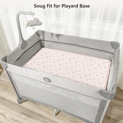 Baby Portable Foldable Changing Pad 2 Pack, Travel Changing Mat 35×29.5 inch Apricot Pink