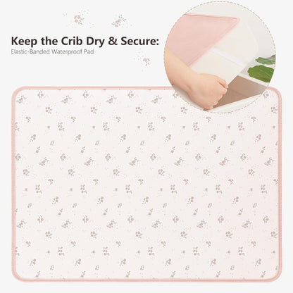 Baby Portable Foldable Changing Pad 2 Pack, Travel Changing Mat 35×29.5 inch Apricot Pink