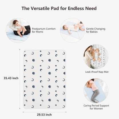 Baby Portable Foldable Changing Pad 2 Pack, Travel Changing Mat 35×29.5 inch Apricot Pink