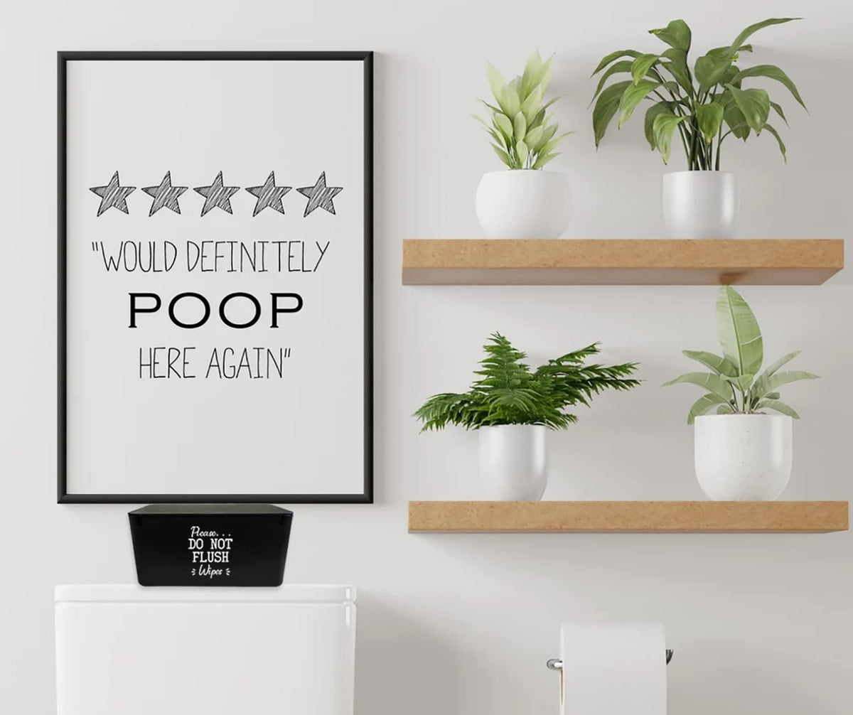 2 Pack Baby Wipes Dispenser for Bathroom Please DO NOT Flush Wipes Holder Container