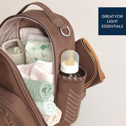 Mini Diaper Bag Backpack - 10 Pockets with Changing Pad (Aspen)