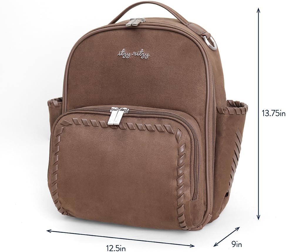 Mini Diaper Bag Backpack - 10 Pockets with Changing Pad (Aspen)