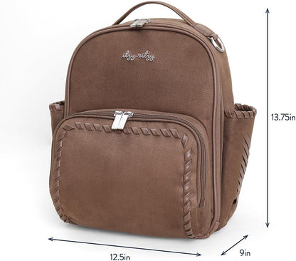Mini Diaper Bag Backpack - 10 Pockets with Changing Pad (Aspen)