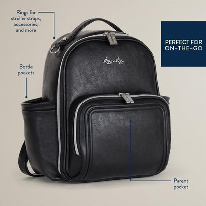 Mini Diaper Bag Backpack - 10 Pockets with Changing Pad (Aspen)
